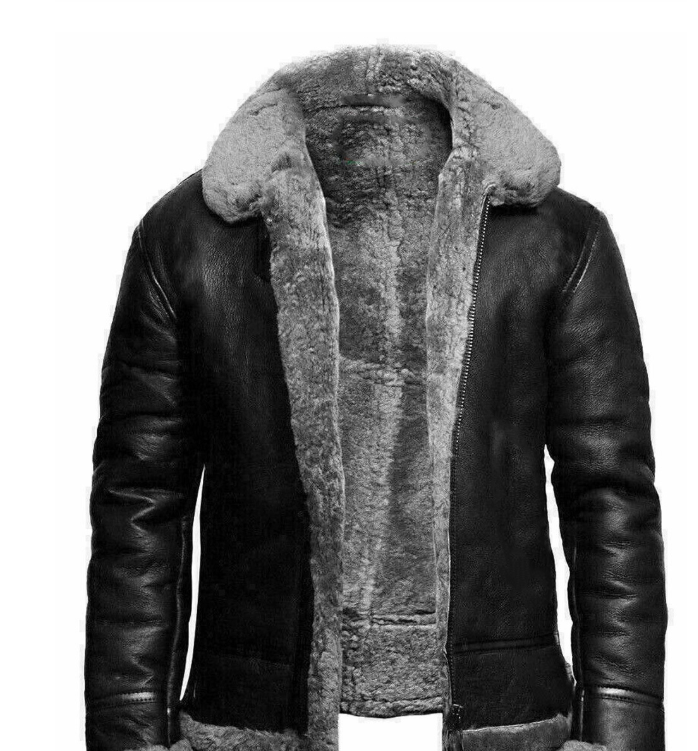 Veste en Cuir Homme Hiver - Chaude, Élégante, Coupe-Vent